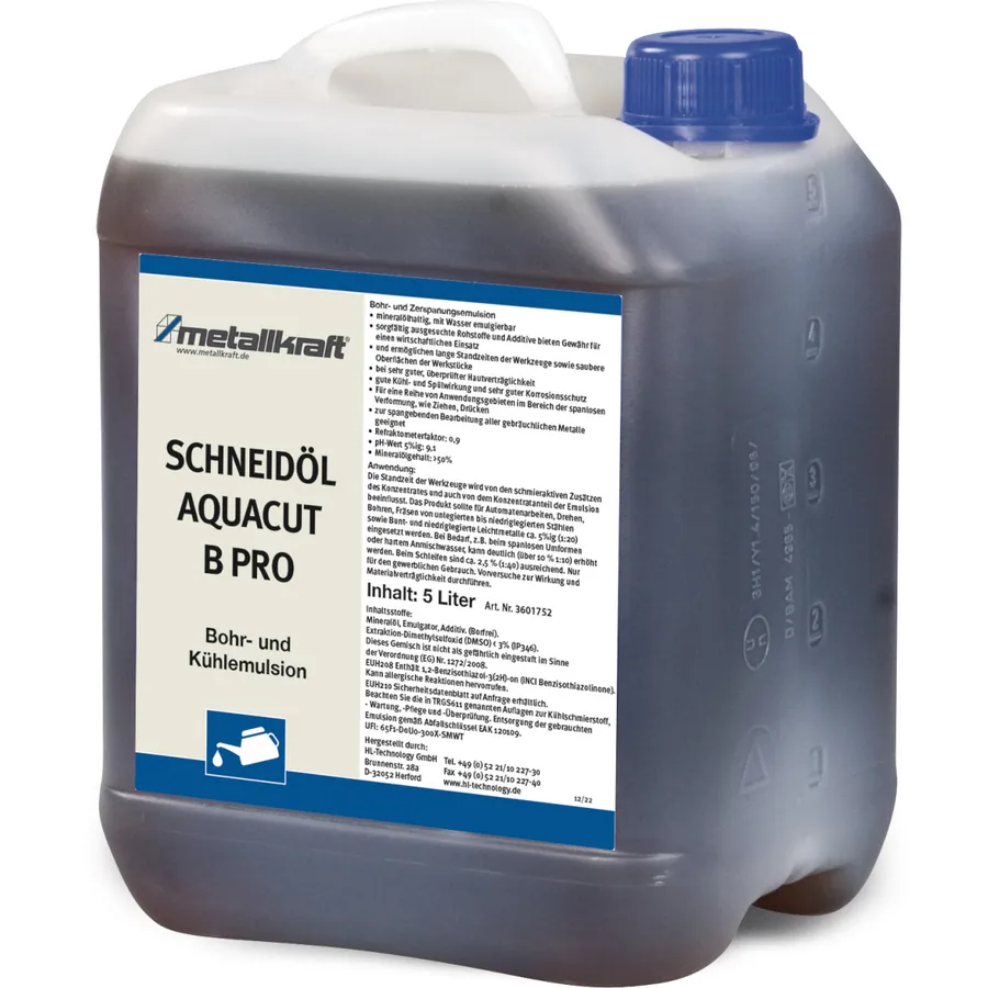 Емулсия за пробиване и рязане AQUACUT B Pro, 5 l — Metallkraft