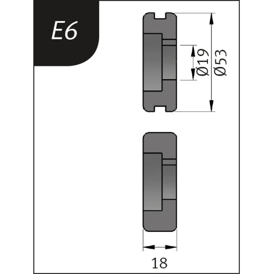 Огъващи ролки тип E6, Ø 53 x 19 x 18 мм — Metallkraft
