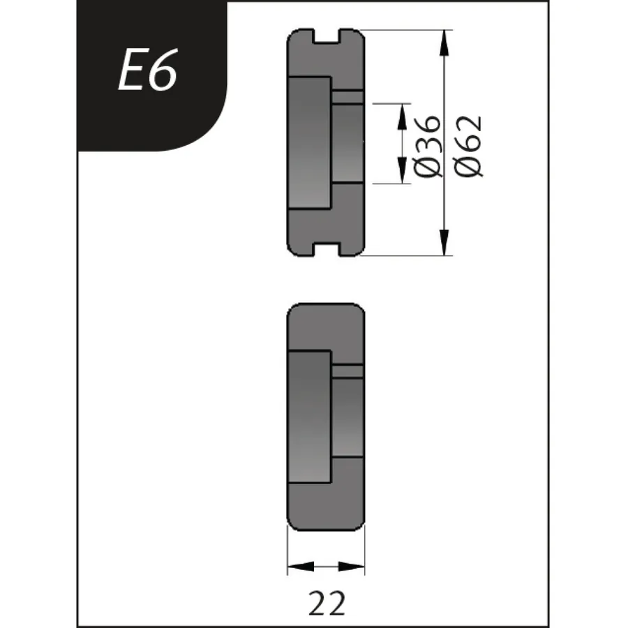 Огъващи ролки тип E6, Ø 62 x 26 x 22 мм — Metallkraft