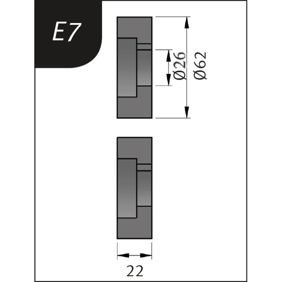 Огъващи ролки тип E7, Ø 62 x 26 x 22 мм — Metallkraft