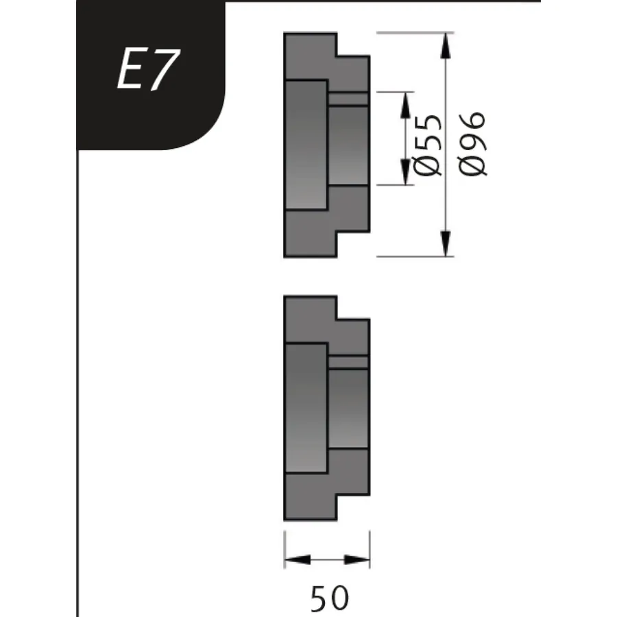 Огъващи ролки тип E7, Ø 96 x 55 x 50 мм — Metallkraft
